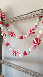 Peppermint garland. Candy garland. Christmas garland. Christmas candy Garland. Red and white. Christmas decor.