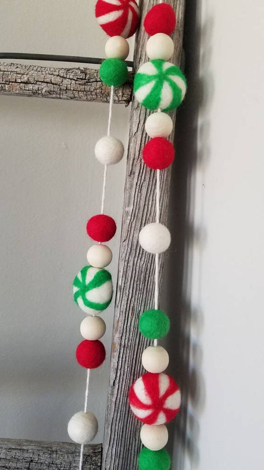 Peppermint garland. Candy garland. Christmas garland. Christmas candy Garland. Red and green. Christmas decor.
