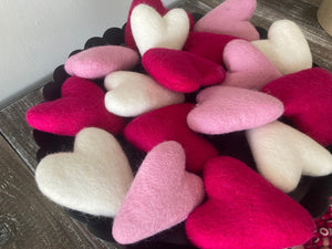 Large felt Heart. Valentines hearts. Ventines accents. Ventines vase filler. 2 pieces