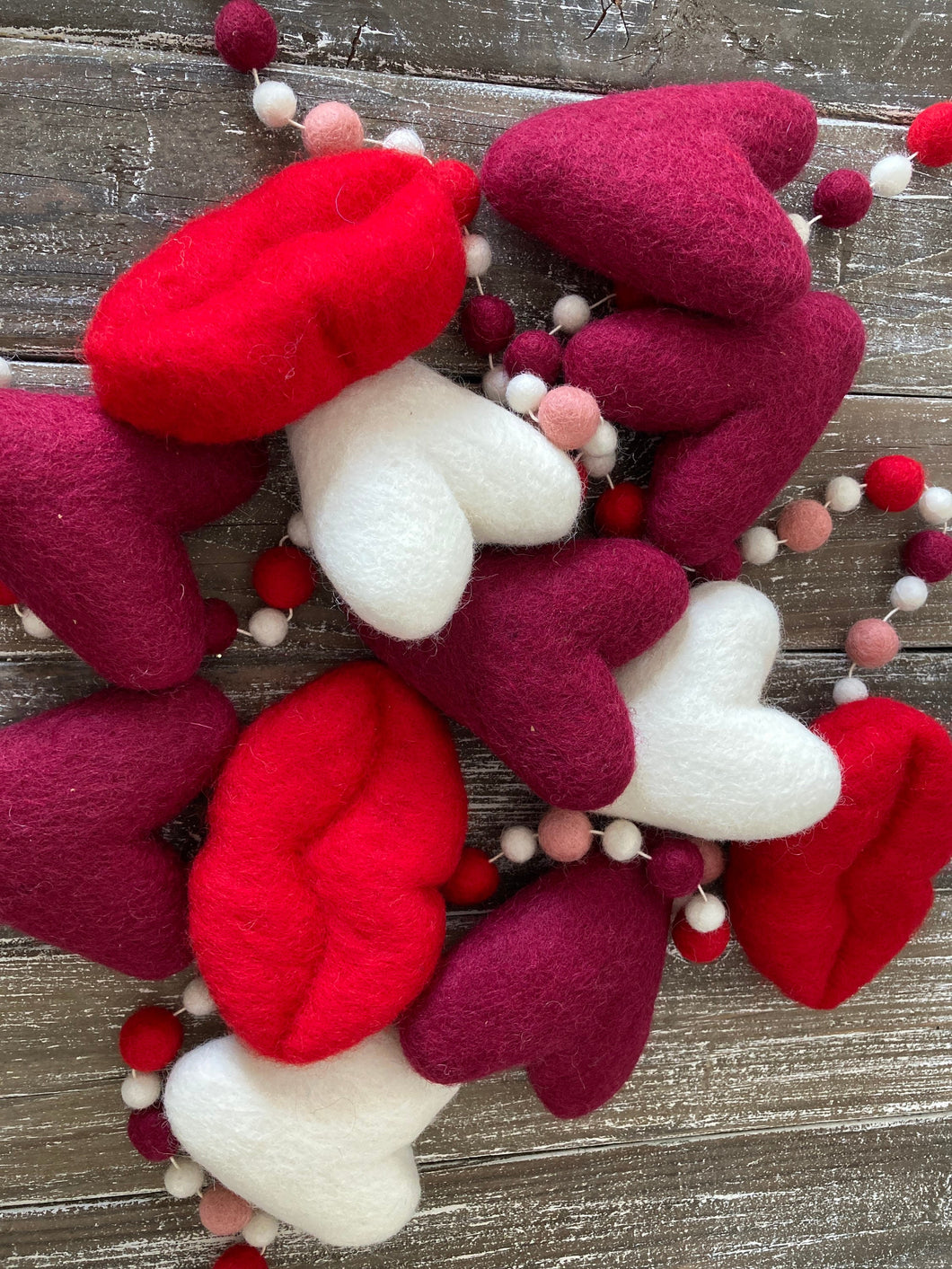 Large felt Lips. Valentines lip decor. Red lips. Ventines accents. Ventines vase filler. 2 pieces