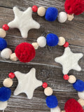 Chunky 4th of July Garland. 5.5ft