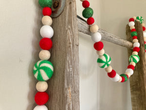 Green Peppermint garland. Candy garland. Christmas garland. Christmas candy Garland. Red and green. Christmas decor.