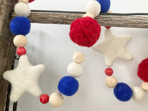 Chunky 4th of July Garland. 5.5ft