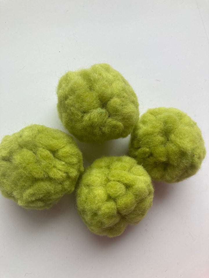Felted wool Pom Poms, 3” --2 pieces