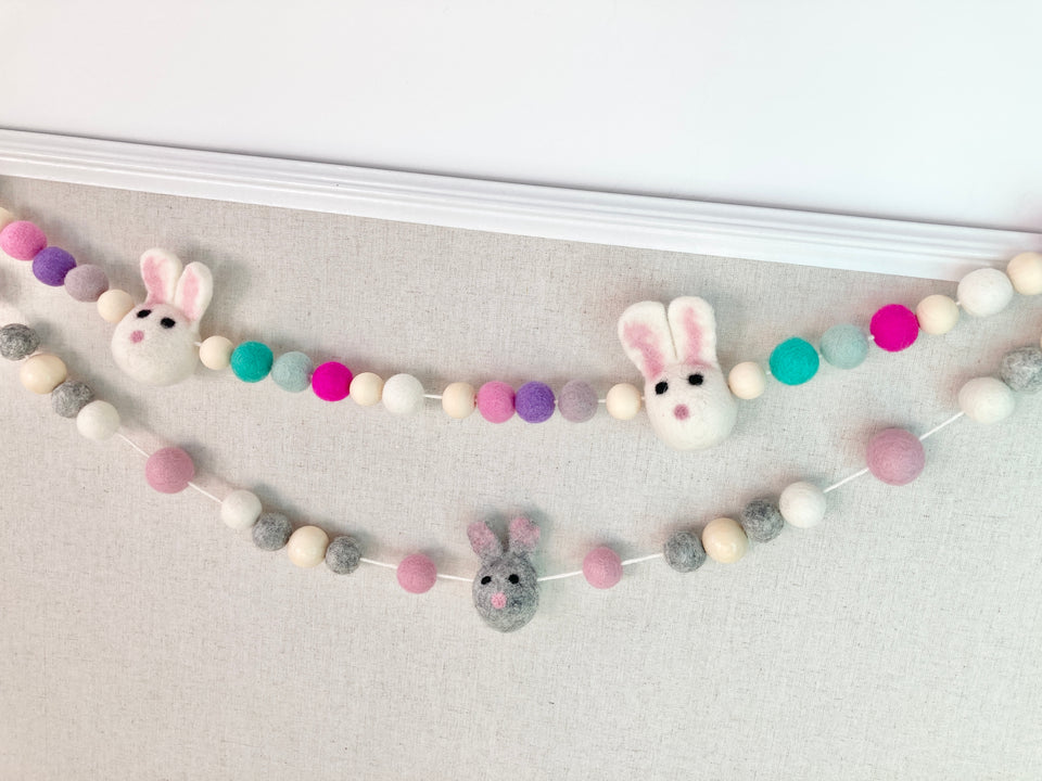 Bunny garland. Easter bunny decor. 5ft