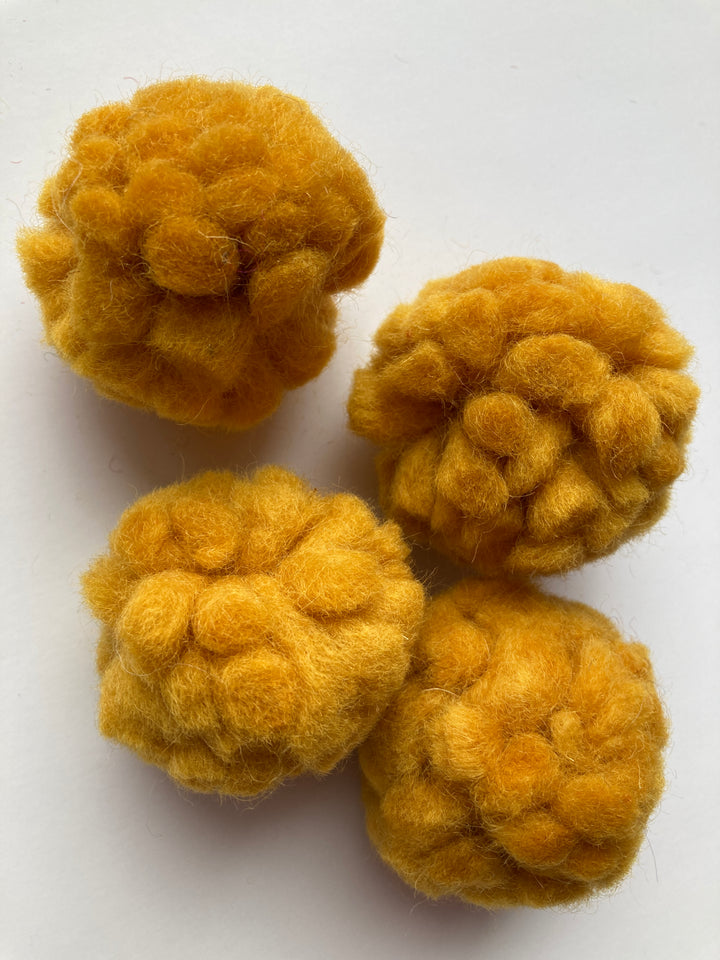 Felted wool Pom Poms, 3” --2 pieces